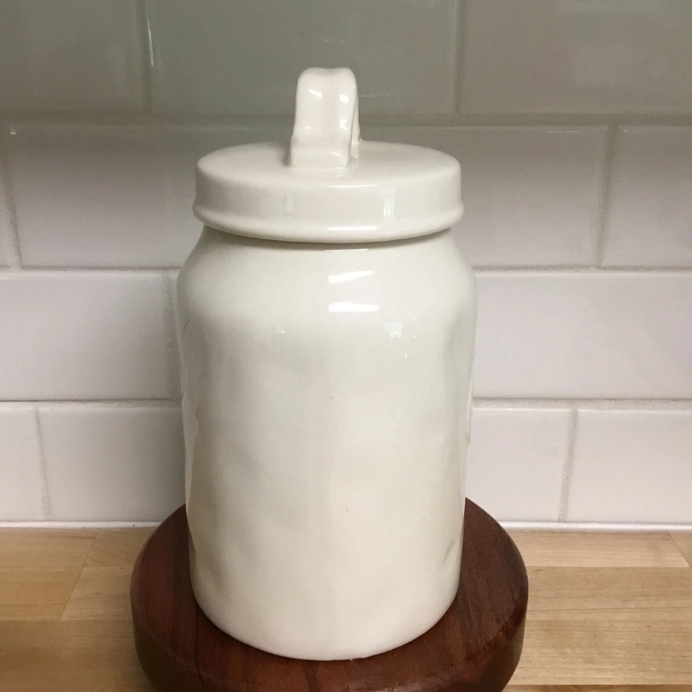White Ceramic Kitchen Canister - Picture 4 of 9